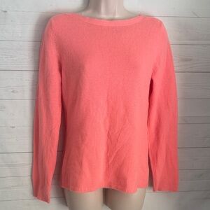 Peck & Peck Size M Peach Long Sleeve 100% Cashmere Sweater Cottagecore Romantic